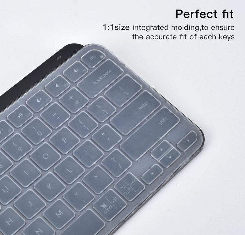 DAMMOMKO غطاء لوحة مفاتيح لجهاز لوجيتك MX Keys Mini اللاسلكي المضيء، واقي جلد سيليكون لجهاز لوجيتك MX Keys Mini، شفاف - Image 4
